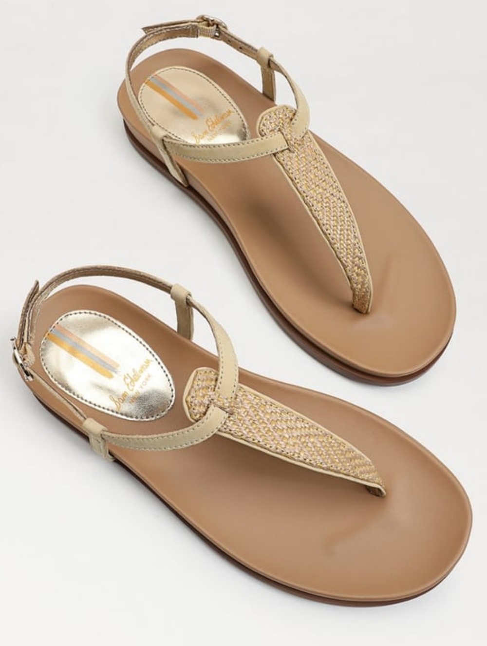 Sam Edelman Naomi Tan T-Strap Thong Woven Raffia Sandals Woven Raffia Sz 10M